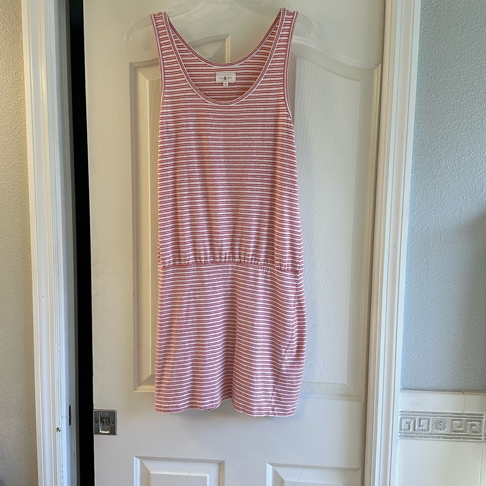 Pink and white stripe dress